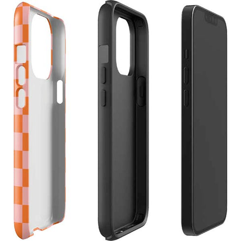 Orange Checkered iPhone 15 Pro Impact Case